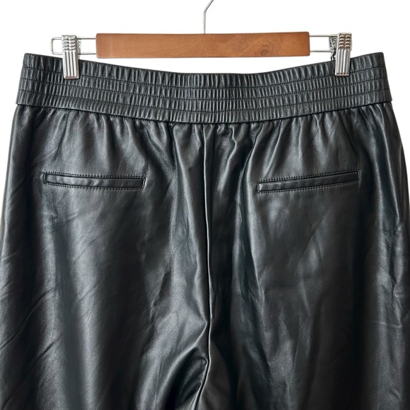 MAISON D' AMELIE PARIS Black Faux Leather Wide-Leg Trousers Women’s SZ 14 - Picture 5 of 7